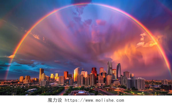都市穹顶绘彩虹